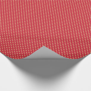 Gelbe Sterne auf rotem Vintage-Muster Geschenkpapier