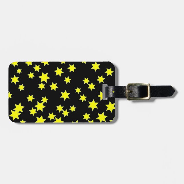 Gelbe Sterne Gepäckanhänger (Vorderseite horizontal)