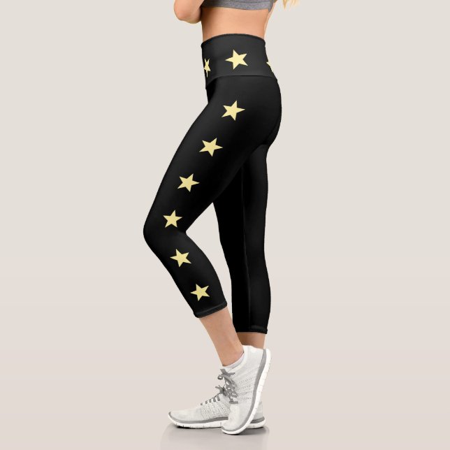 Gelbe Sterne Hochwaiste Capris-Leggings Capri Leggings (Links)