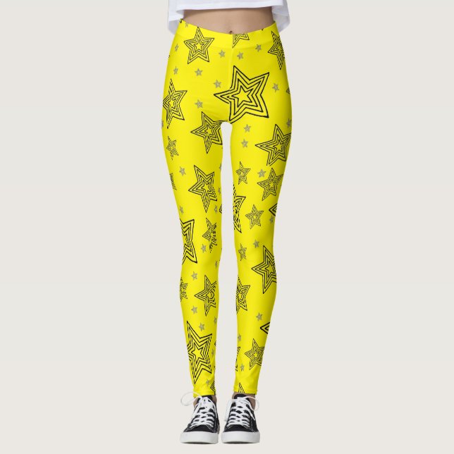 Gelbe Sterne-Leggings Leggings (Vorderseite)