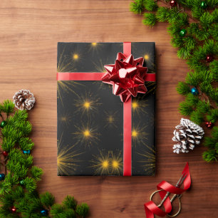 Gelbe Sternexplosion Geschenkpapier