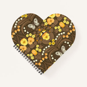 Gelbe Stiefmütterchen, Vögel und Schmetterlinge Notizbuch