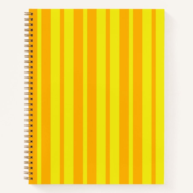 Gelbe stilvolle Streifenmuster-Design  Notizbuch (Vorderseite)