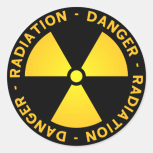 Gelbe Strahlungswarnung Runder Aufkleber