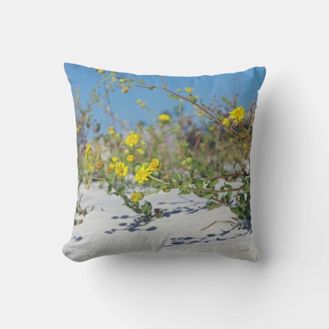 Gelbe Strand-Blumen Kissen (Vorderseite)