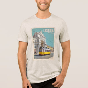 Gelbe Straßenbahn, Augusta Street Arch. Lissabon,  Tri-Blend Shirt
