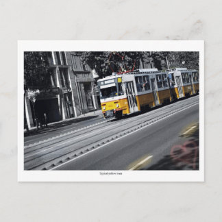 Gelbe Straßenbahn in Budapest Postkarte