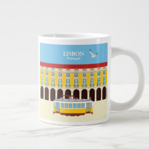 Gelbe Straßenbahn in Lissabon Vintager Stil Jumbo-Tasse