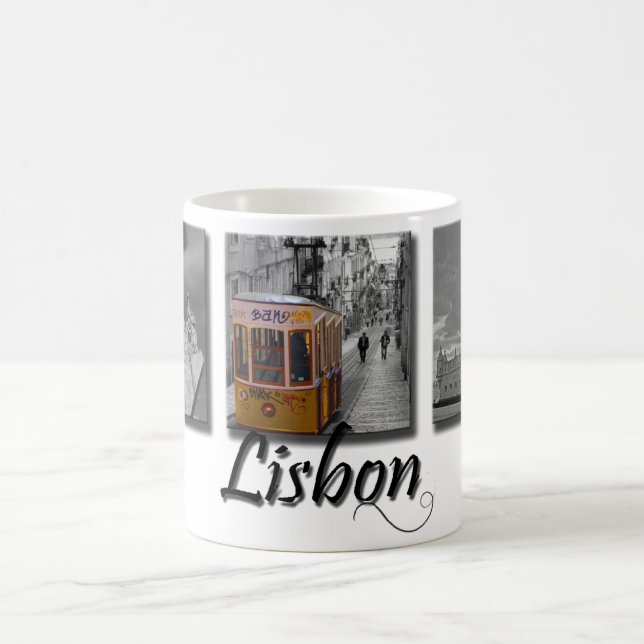 Gelbe Straßenbahn-Tasse von Lissabon Tasse (Mittel)