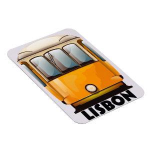 Gelbe Straßenbahnhaltestelle Lissabon Magnet