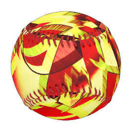 Gelbe Streifen auf rotem, tropftem Bild Baseball