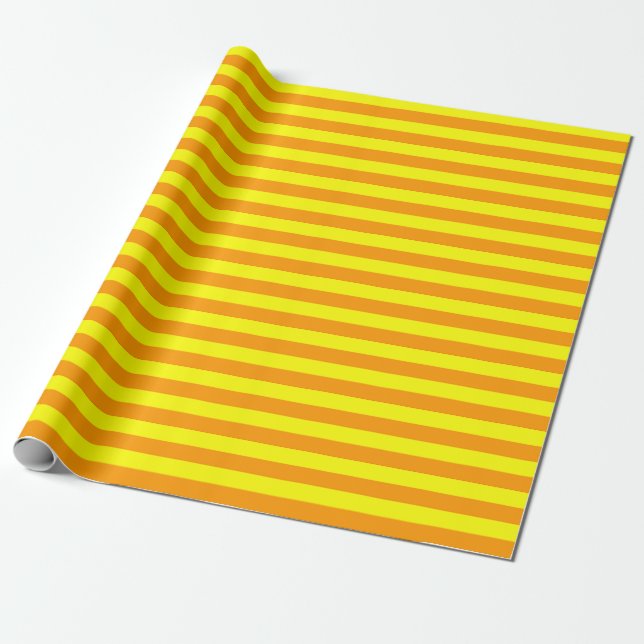 Gelbe Streifen Geschenkpapier (Ungerollt)