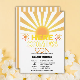 Gelbe Streifen hier kommt die Sonnendusche Einladung