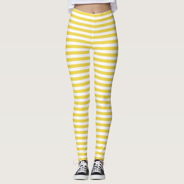 Gelbe Streifen Leggings (Vorderseite)