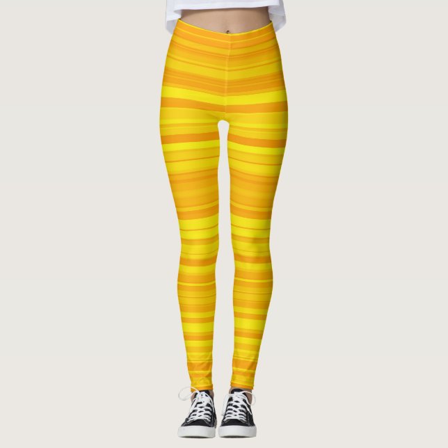 Gelbe Streifen Leggings (Vorderseite)