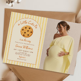 Gelbe Streifen Little Cutie Pie Baby Shower Foto Einladung