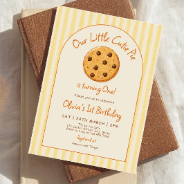 Gelbe Streifen Little Cutie Pie Geburtstag Einladung
