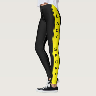 Gelbe Streifen schwarze Leggings oder Farbauswahl