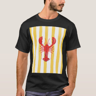 Gelbe Streifen Sommer Hummer, Küche Esszimmer T-Shirt