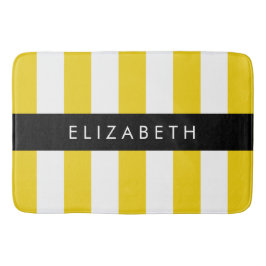 Gelbe Streifen, Streifen, Linien, Ihr Name Badematte