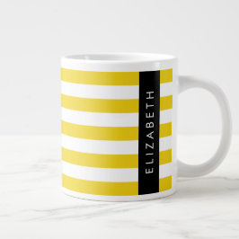Gelbe Streifen, Streifen, Linien, Ihr Name Jumbo-Tasse