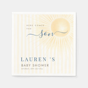 Gelbe Streifen Sunshine Baby Shower Party Serviette