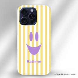 Gelbe Streifen Süße Lavendel-Smiley iPhone 16 Pro Hülle