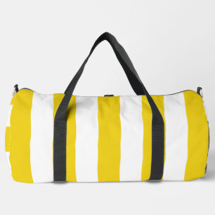Gelbe Streifen, weiße Streifen, gestreiftes Muster Duffle Bag