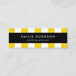 Gelbe Streifen, weiße Streifen, gestreiftes Muster Mini Visitenkarte