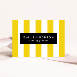 Gelbe Streifen, weiße Streifen, gestreiftes Muster Visitenkarte