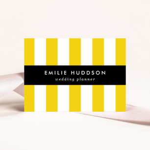 Gelbe Streifen, weiße Streifen, gestreiftes Muster Visitenkarte