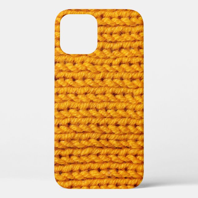 Gelbe Strickwoll-Textur mit Hintergrundmuster Case-Mate iPhone Hülle (Rückseite)