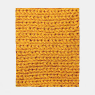 Gelbe Strickwoll-Textur mit Hintergrundmuster Fleecedecke