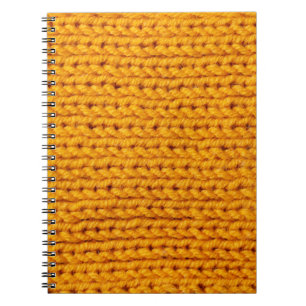 Gelbe Strickwoll-Textur mit Hintergrundmuster Notizblock