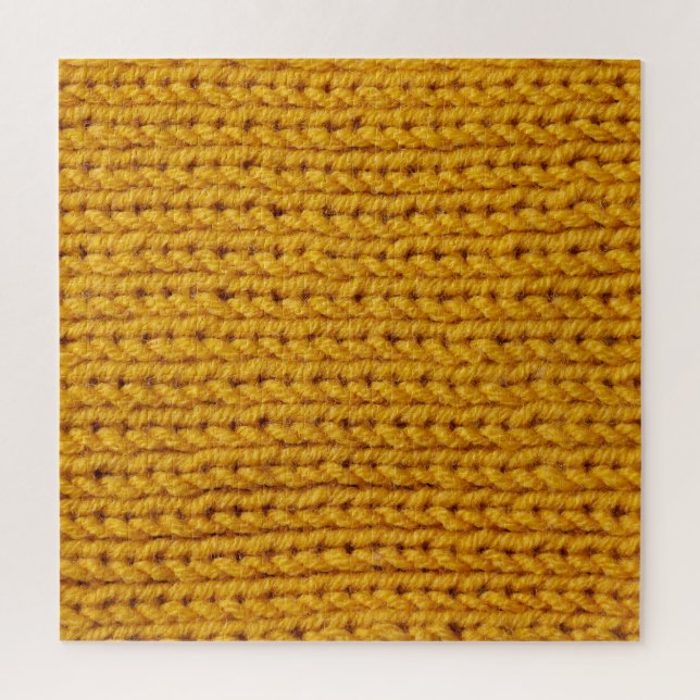 Gelbe Strickwolle, hochauflösende Textur. Puzzle (Vertikal)