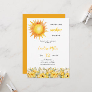 GELBE SUNSHINE MIRL BABYSHOWER EINLADUNG