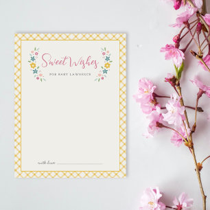 Gelbe Süße Blumige Wünsche Für Baby Shower Karte