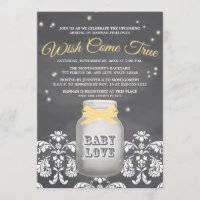 GELBE Tafel-Leuchtkäfer-Weckglas-Babyparty