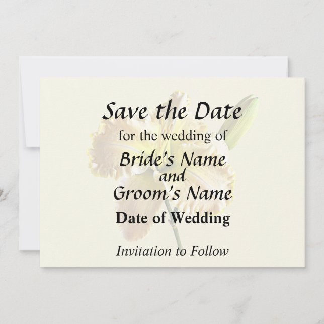 Gelbe Tageslilie Hochzeitmaterial Save The Date (Vorderseite)