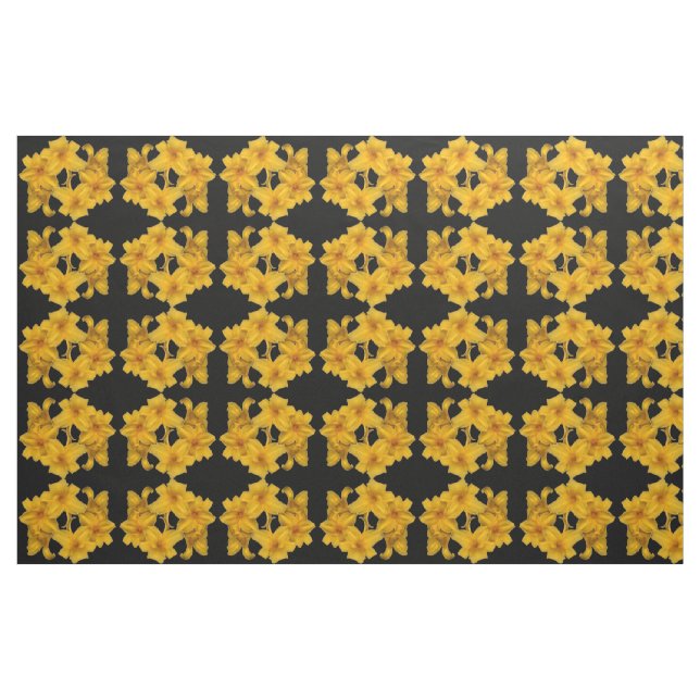 Gelbe Taglilie Abstraktes Muster Stoff (Fat Quarter (45,7 x 55,9 cm))