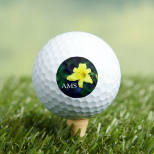 Gelbe Taglilie Monogramm Golfball