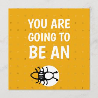 Gelbe Tante-Ankündigungskarte Ankündigung