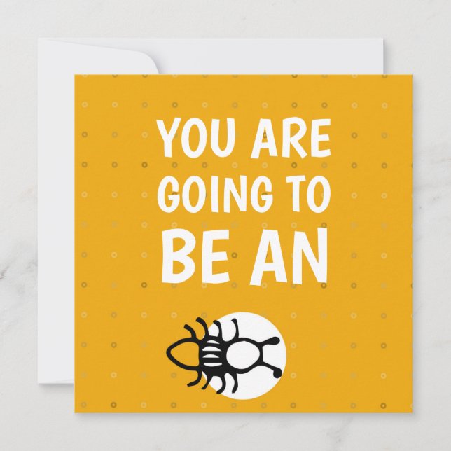 Gelbe Tante-Ankündigungskarte Ankündigung (Vorderseite)