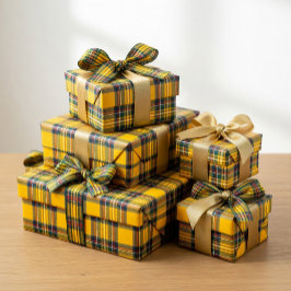 Gelbe Tartan-Karopapier-Geschenkpapier Geschenkpapier