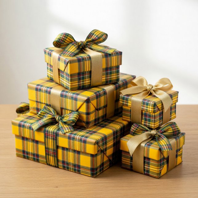 Gelbe Tartan-Karopapier-Geschenkpapier Geschenkpapier (Von Creator hochgeladen)