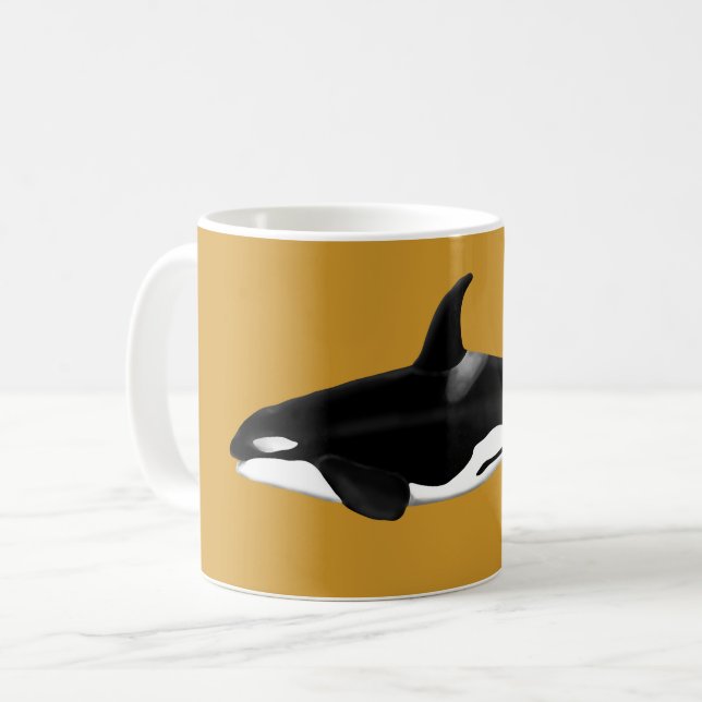 Gelbe Tasse Orca / Killerwale (Vorderseite Links)