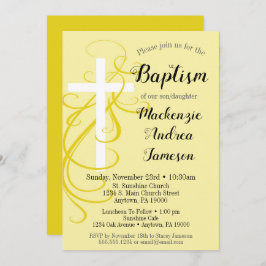 Gelbe Taufe Einladung