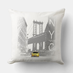 Gelbe Taxi-Brooklyn-Brücke New York City Nyc Kissen