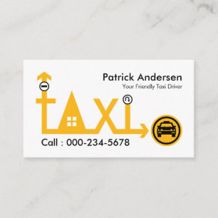 Gelbe Taxiroute Fahrt Richtung Visitenkarte