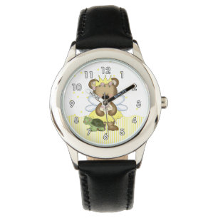 Gelbe Teddybär-Fee Armbanduhr